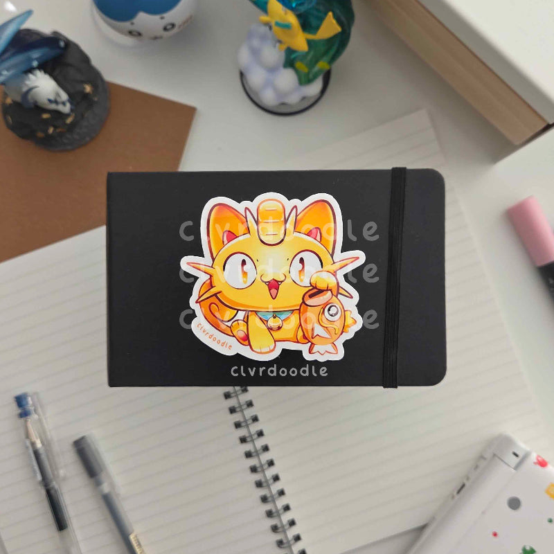 Lucky Cat - Gold Sticker