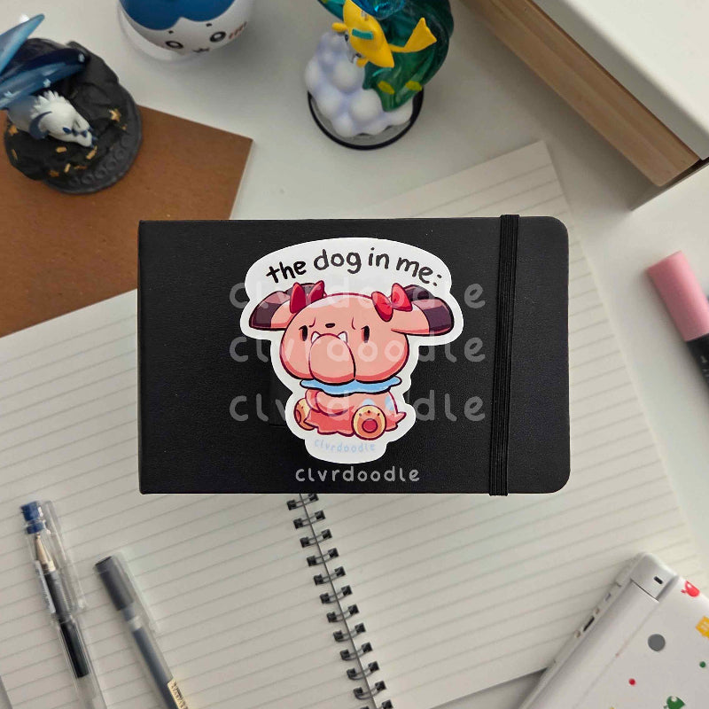 Dog In Me Pink Sticker