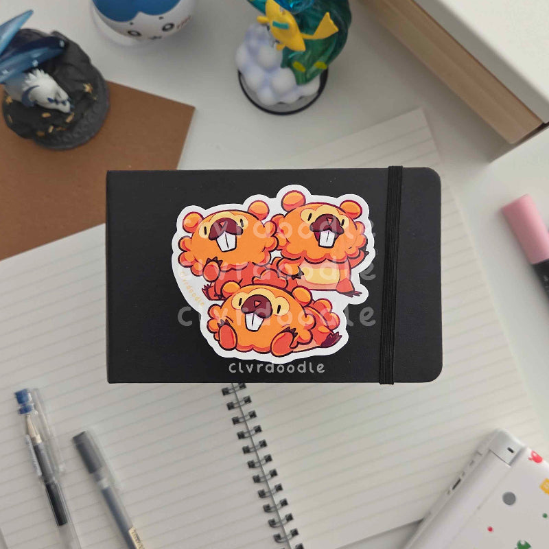 Three Beavers Sticker