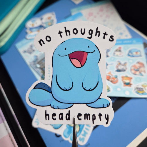 No Thoughts Sticker