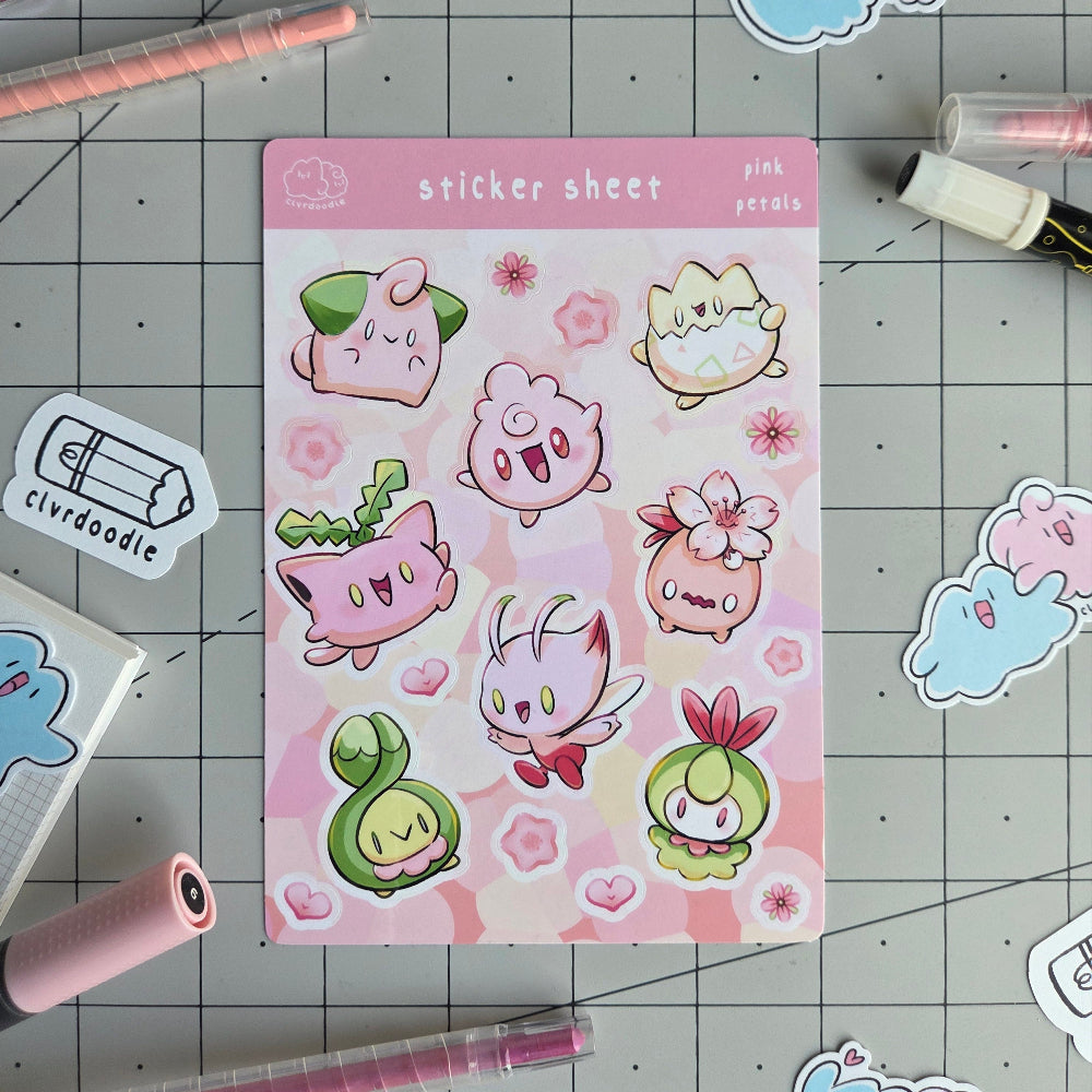 Pink Petals Sticker Sheet (Big)