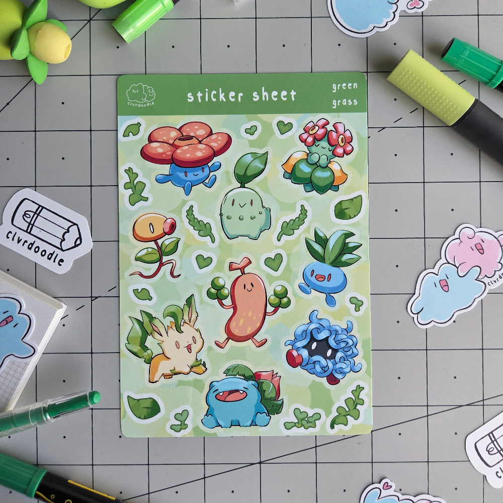 Green Grass Sticker Sheet (Big)