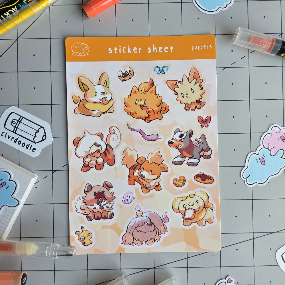 Puppers Sticker Sheet (Big)
