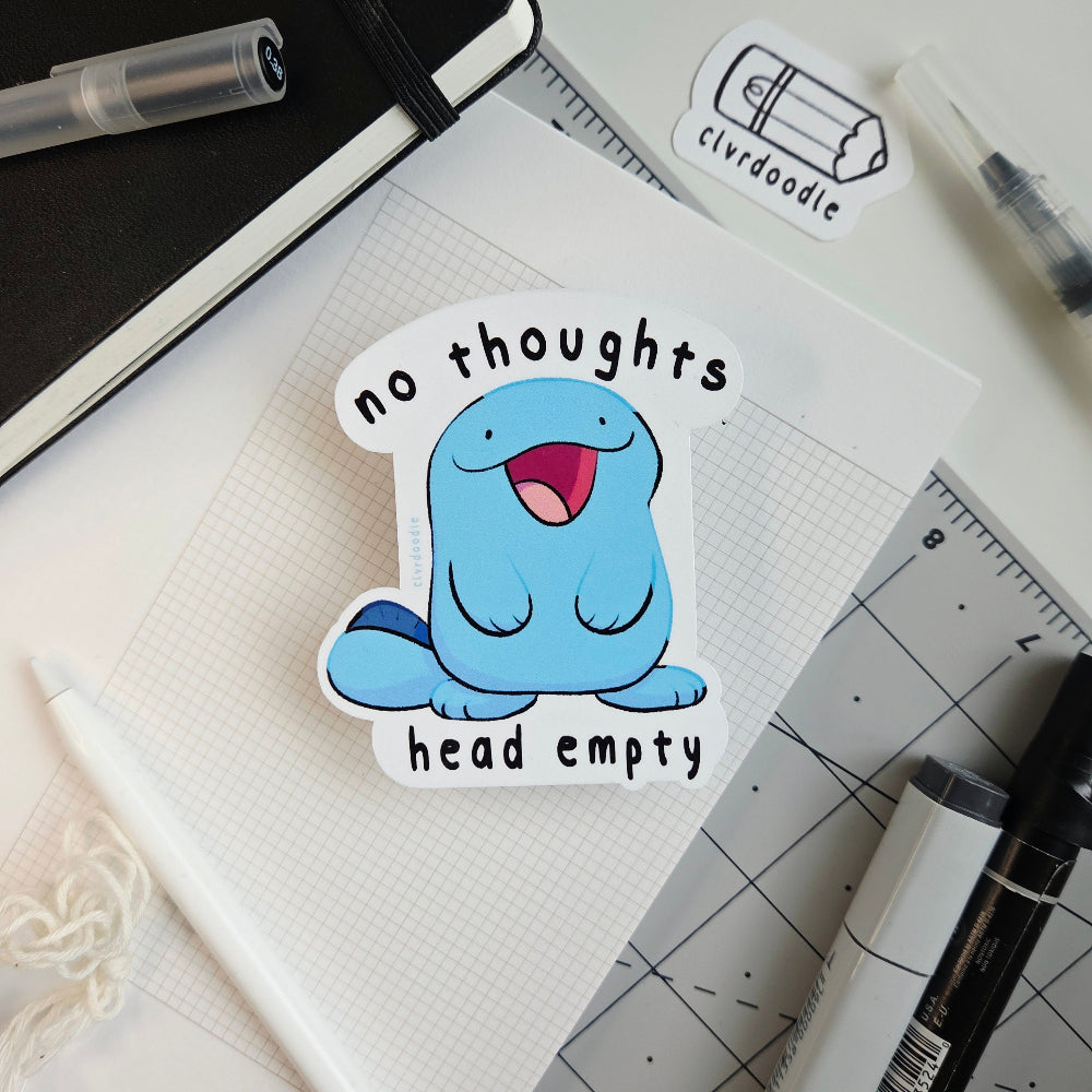 No Thoughts Sticker