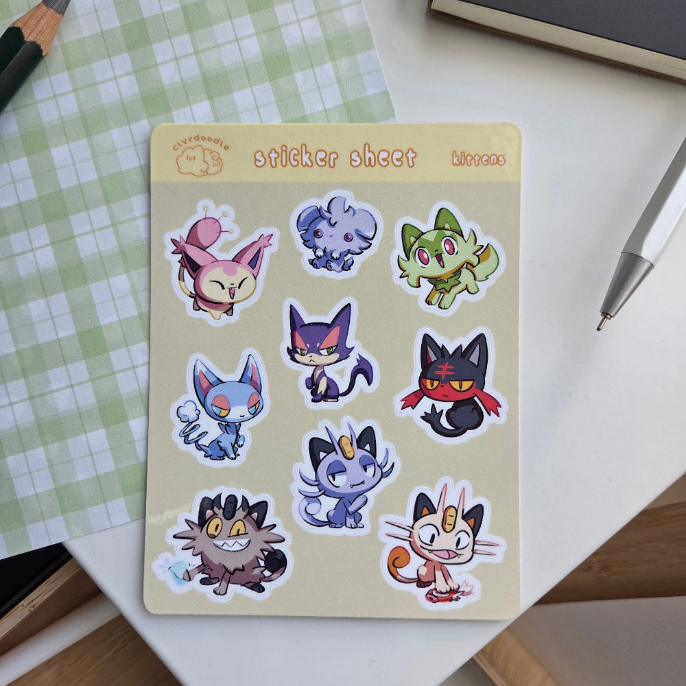 Kittens Sticker Sheet (Small)