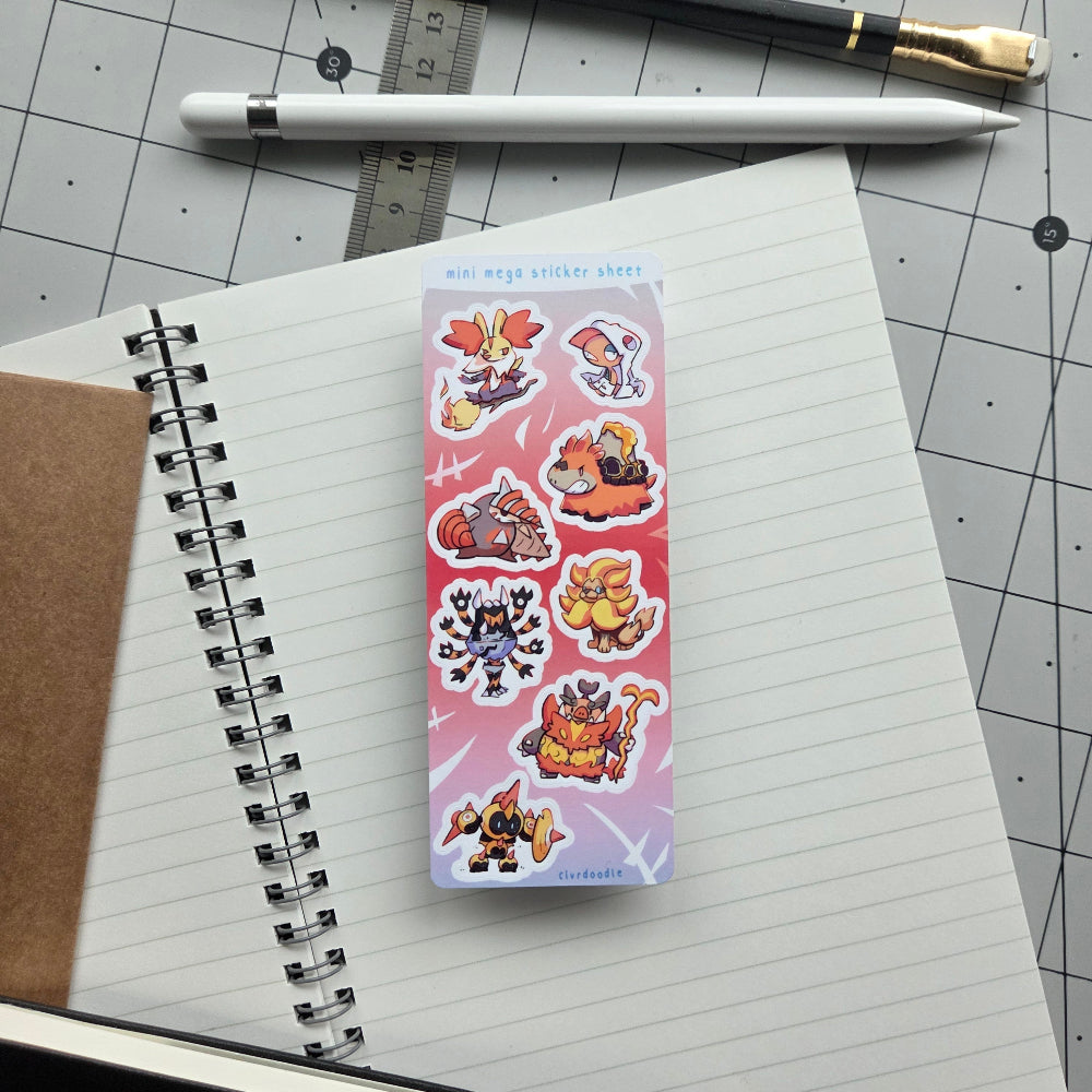 Mini Mega - Red Sticker Sheet (Slim)