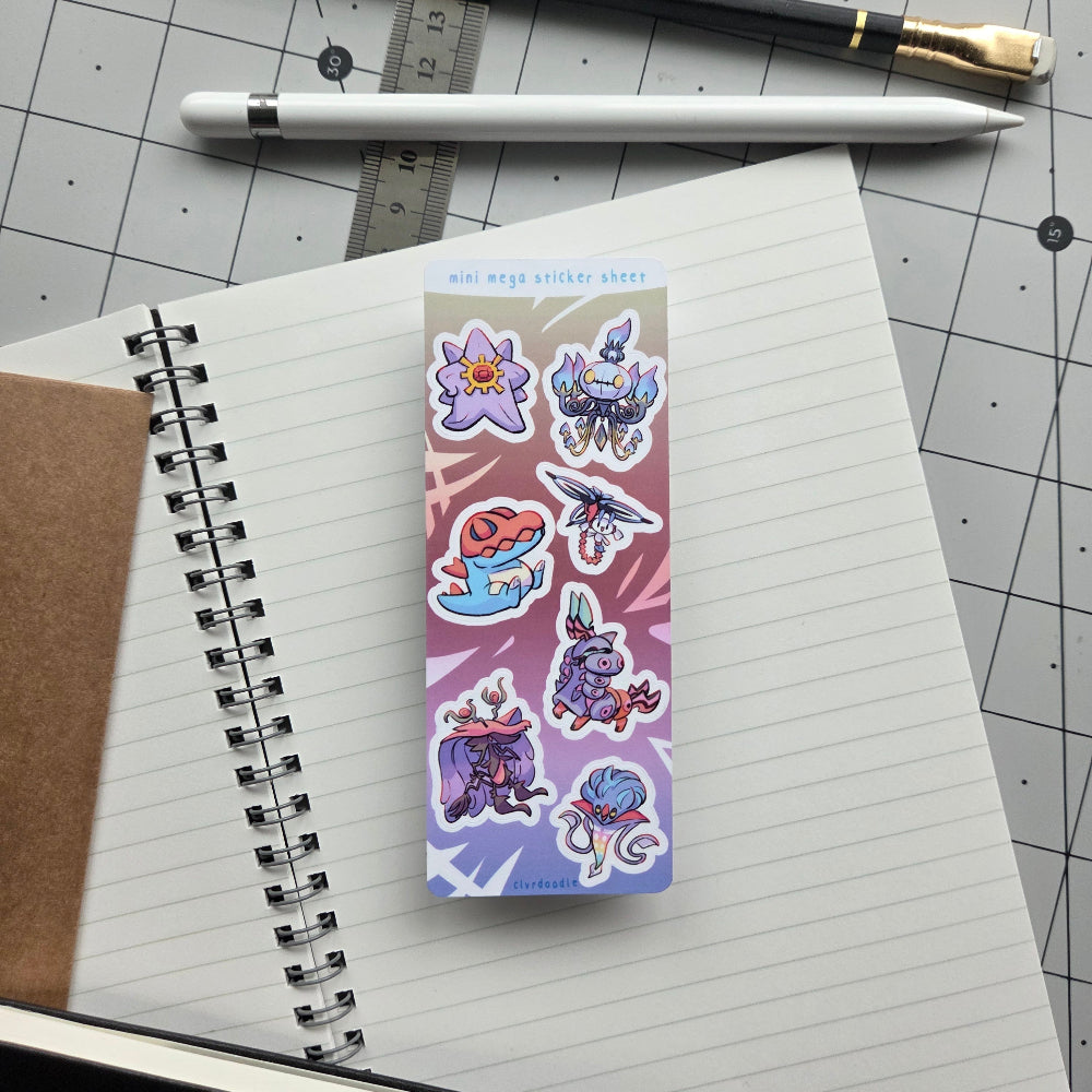 Mini Mega - Purple Sticker Sheet (Slim)