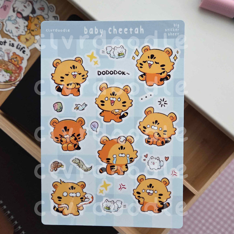 Baby Cheetah Sticker Sheet (Big)