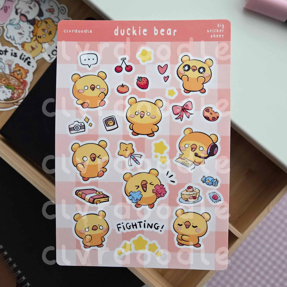 Duckie Bear Sticker Sheet (Big)